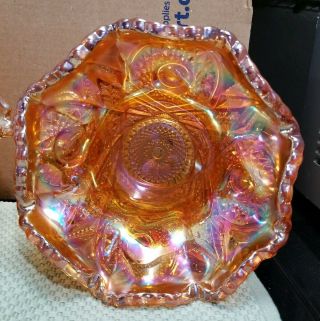 Antique 1910 Marigold Carnival Fashion Punch Bowl Set by Imperial Glass 6
