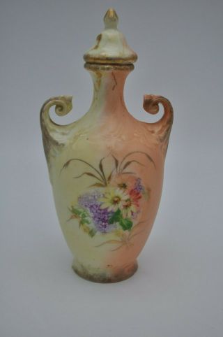 Antique Royal Saxe ES Germany Prussia Porcelain Vase Lidded Vase Floral Urn 7
