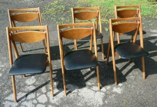 6 Vintage Stakmore Folding Chairs Mid Century Mocern Mcm.  Set Of Six.
