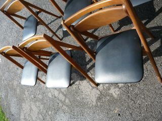 6 VINTAGE STAKMORE FOLDING CHAIRS MID CENTURY MOCERN MCM.  SET OF SIX. 3