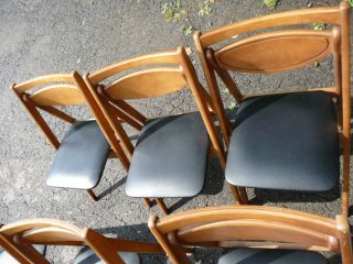 6 VINTAGE STAKMORE FOLDING CHAIRS MID CENTURY MOCERN MCM.  SET OF SIX. 4