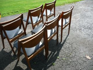 6 VINTAGE STAKMORE FOLDING CHAIRS MID CENTURY MOCERN MCM.  SET OF SIX. 5