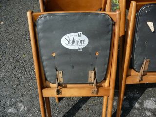 6 VINTAGE STAKMORE FOLDING CHAIRS MID CENTURY MOCERN MCM.  SET OF SIX. 6