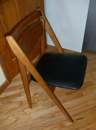 6 VINTAGE STAKMORE FOLDING CHAIRS MID CENTURY MOCERN MCM.  SET OF SIX. 8