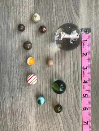 Antique Clay Marbles And Sulphide