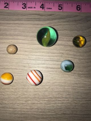 Antique Clay Marbles And Sulphide 5