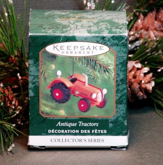 2000 Hallmark Miniature Ornament Antique Tractor 4 Series Farm