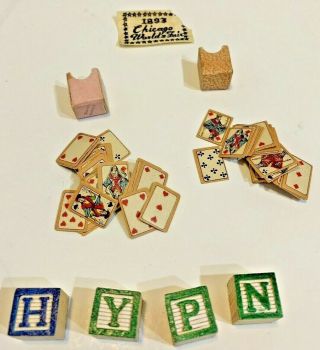 Vintage Game Decorations For Dollhouse Poker Toy Bricks