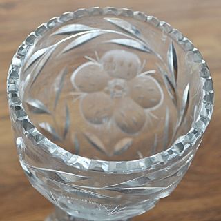 Antique American Brilliant ABP Cut Glass Tall Corset Meriden cut Floral Vase 4