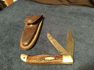 Vintage Case Xx 6265 Sab Red Wood Lockback Hunter Knife Needs Cleaning