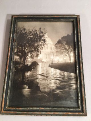 Vintage Hand Colored Photo The Capitol Congress Washington Dc By Royal H Carlock