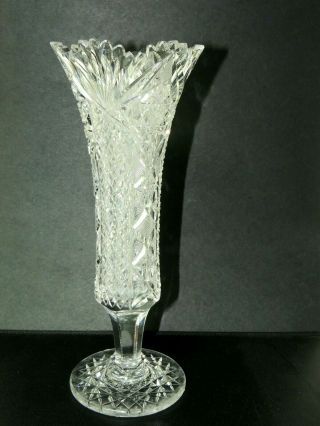 Antique 1890 Abp American Brilliant Period Cut Crystal Glass Diamond Cut 12 "