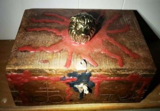Antique Dybbuk Box - Metal Lion Head - Hebrew & Symbolism - W Strange Wax