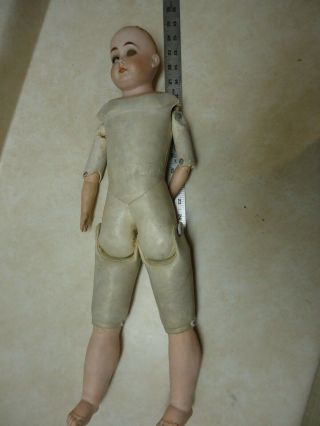 Antique Bisque Head Germany Doll Leather Body Tlc Needed