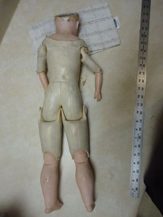 Antique Bisque Head Germany Doll leather body TLC needed 5