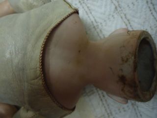Antique Bisque Head Germany Doll leather body TLC needed 7