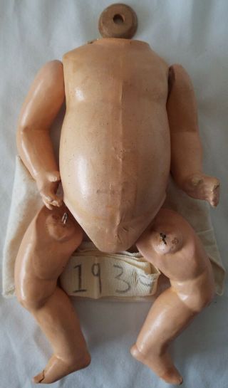 Antique Composition Baby Body For Armand Marseille Or Other 14” Bisque Head Doll