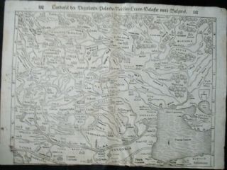Antique Map Of Poland,  Lithuania,  Hungary,  Bulgaria,  Munster 1550s
