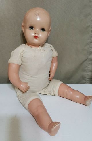 Vintage Horsman 20 " Baby Doll Composition & Cloth,  Blue Sleep Eyes W Full Lashes