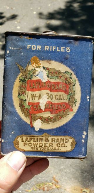 Antique Vintage Laflin And Rand Powder Tin 30 Cal