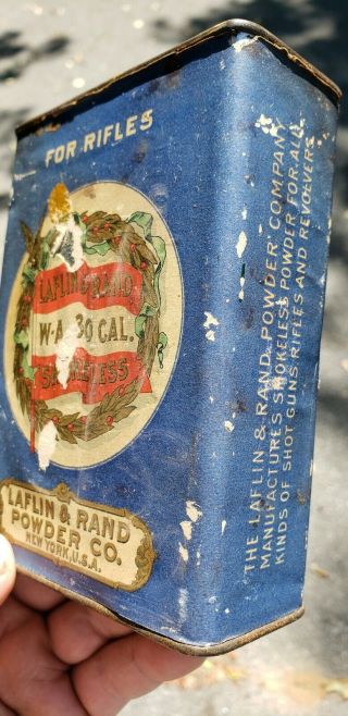 Antique Vintage Laflin And Rand Powder Tin 30 Cal 4