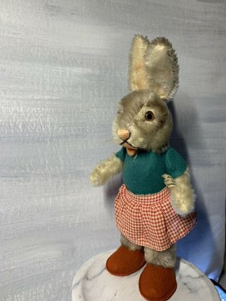 RARE Vintage German STEIFF Dressed Girl Bunny Easter Rabbit “Nikili” 1945 - 1952 5