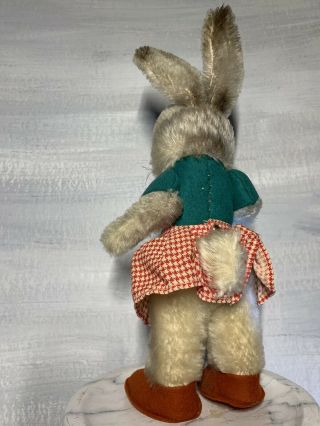 RARE Vintage German STEIFF Dressed Girl Bunny Easter Rabbit “Nikili” 1945 - 1952 7