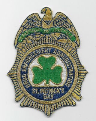 Dea St Patricks Day Patch Shamrock Police Sheriff Narcotics