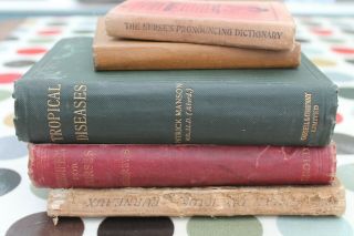 5 Vintage/ Antique Medical Books,  Nursing/ Tropical Disease/ Midwifery