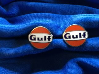Cuff Links Cufflinks Vintage Gulf Oil Collectible Souvenir