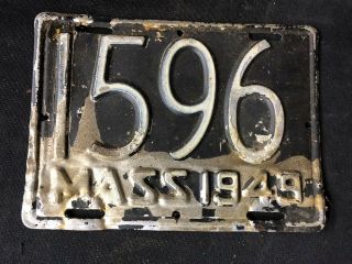 Rare 1949 Antique Massachusetts Motorcycle License Plate 1949