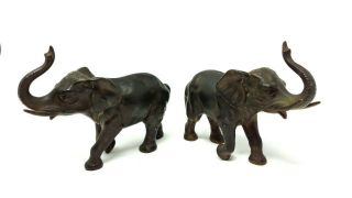 Two Vantines Elephant Incense Burners 1291 Made In France Bronze Sculpture Art