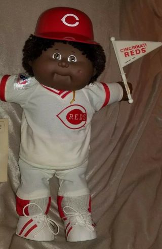Vintage 1986 Cabbage Patch Kids All Star Doll ' Cincinnati Reds ' Born October 1st 2