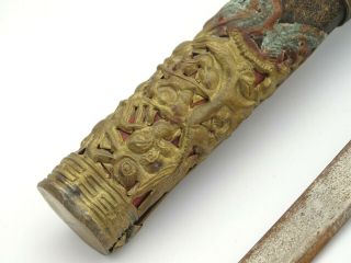 19th C.  Antique Chinese Qing Dynasty Trousse Traveling Utensil Chopstick Knife 2