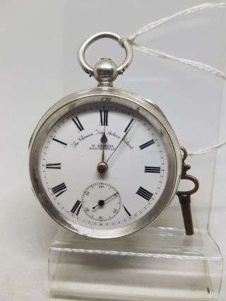 Antique Solid Silver Gents H.  Samuel Manchester Pocket Watch 1901 Re507