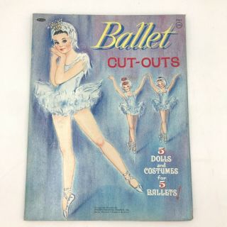 Vintage 1964 Whitman Ballet Cut Outs Uncut Paper Dolls Book 1962 Nos Bk10