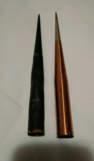 2 Antique Vintage Lightning Rod End Tips - Finials - Copper? - Restoration Part/repair