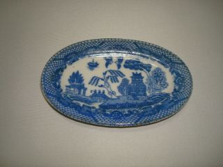 Antique Blue Willow Child’s Porcelain Tea Set Platter - Occupied Japan