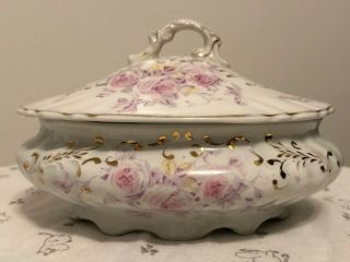 Antique Semi - Porcelain W.  H.  Grindley & Co.  England Margot Soap Dish Ceramic Gild