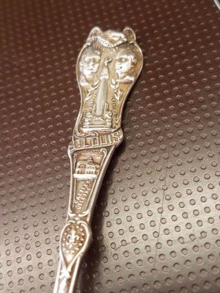 Antique Sterling Silver Cincinnati Ohio,  St Louis MO 2 Souvenir spoons 15.  0 dwt 3