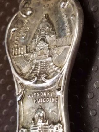 Antique Sterling Silver Cincinnati Ohio,  St Louis MO 2 Souvenir spoons 15.  0 dwt 4