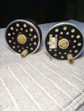 Qty 2 Vintage Pflueger Medalist Fly Reel Spools - Made In Usa.  With Line.