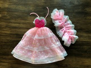 Vintage Barbie Pink Dream Glow Gown And Boa 1985 1980s