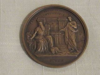 Estate Antique Pope Pius X Bronze Medal 1912 43mm 8