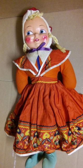 Vintage Rushton Plush Doll Rubber Face Thanksgiving
