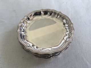 Vintage Set Of 6 Danish Silver Plated Coasters Made By Cohr Denmark