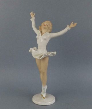 Antique Porcelain German Art Deco Figurine of Ice Skater by Wallendorf 2