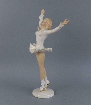 Antique Porcelain German Art Deco Figurine of Ice Skater by Wallendorf 3