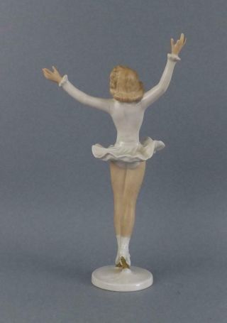 Antique Porcelain German Art Deco Figurine of Ice Skater by Wallendorf 5