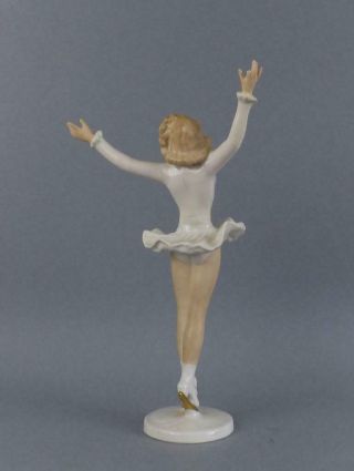 Antique Porcelain German Art Deco Figurine of Ice Skater by Wallendorf 6